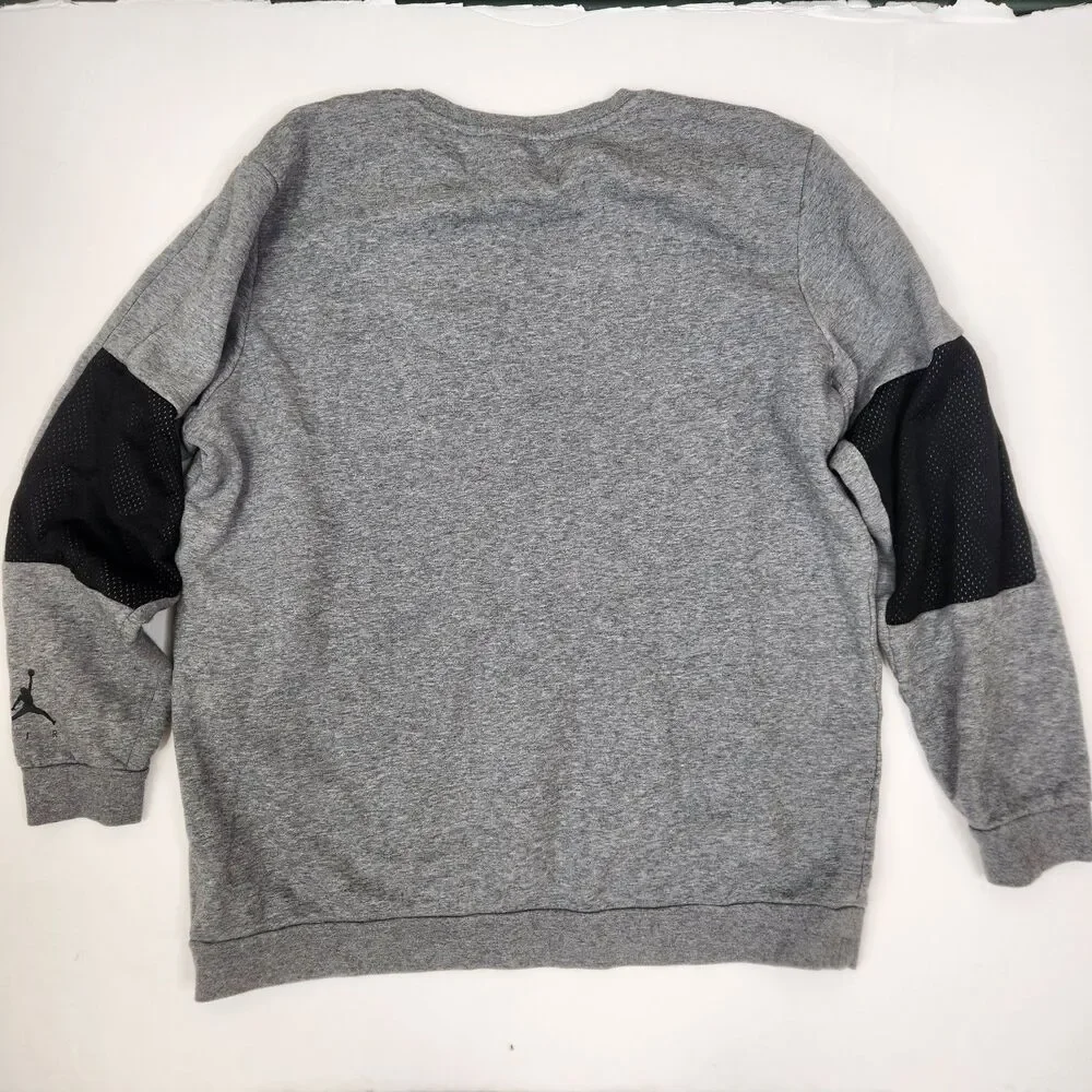 Air Jordan Jumpman Mens Long Sleeve Crew Neck Hybrid Mesh Elbow Sweatshirt XL - Picture 6 of 7